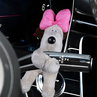 Car Small Ornaments, Cute Sürətlər qutusu və əl tormozu başlıqları - rose-knot-small-dog-huaibing-decoration