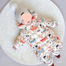 睿崽婴儿连体羽绒服冬季男女宝宝加厚保暖外出哈衣婴幼儿爬服冬装