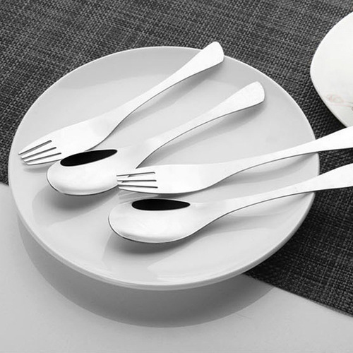 Creative stainless steel fishtail spoon household stirring spoon cake dessert spoon fork eating round spoon gift printable logo