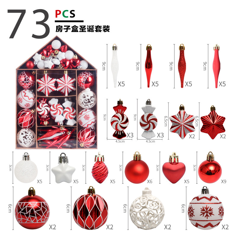 Transfronterizo nuevo decoraciones de Navidad Casa Pintada BOLA DE Navidad traje bolsa de regalo árbol de Navidad colgante