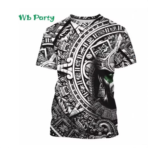 Aztec Theme Pattern 3D Printed T-Shirt Compression Shirt Short Sleeve T-Shirt Men's Summer T-Shirt