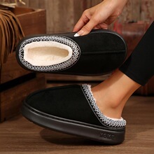 I 10471 Suede Ethnic Style Home Slippers 民族风棉拖鞋 跨境专