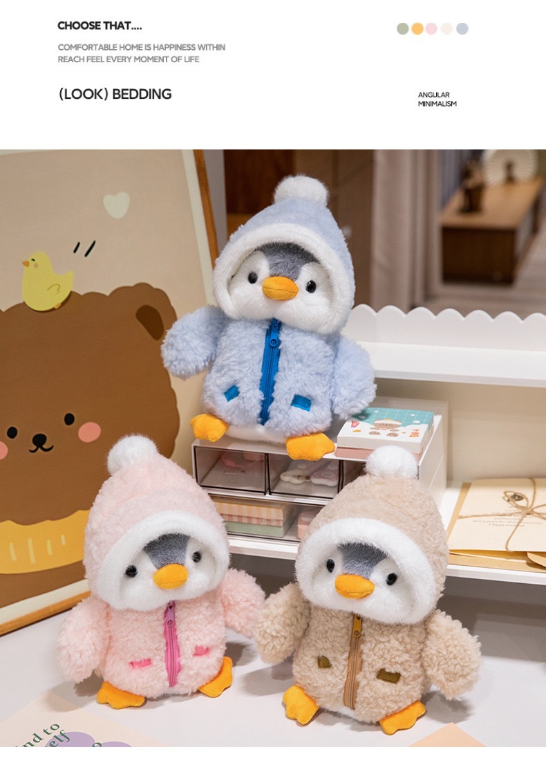 Cross-border costume-changing penguin plush toy, popular oceanarium souvenir gift, doll, stuffed animal, pillow