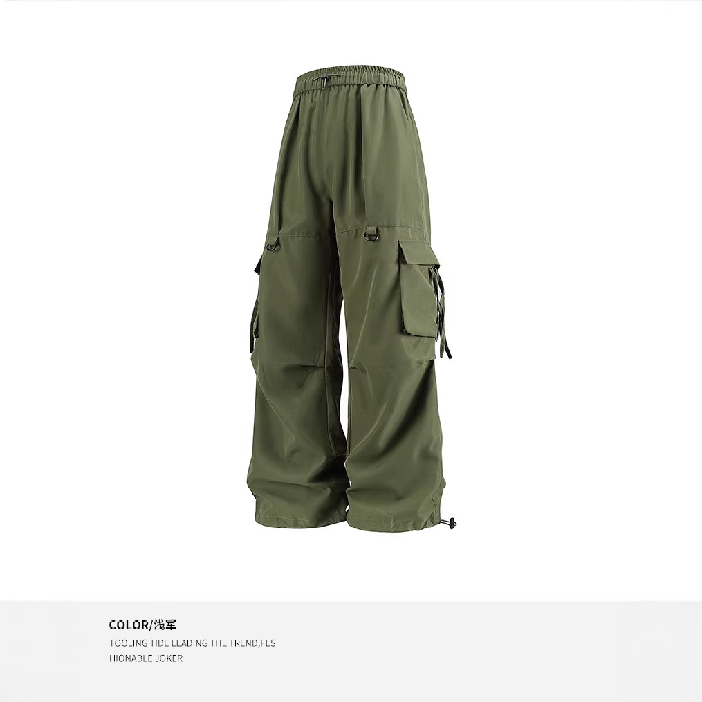 Foreign trade spot wholesale cross-border 2025 Spring/Summer new American style cargo pants loose straight leg casual sports pants