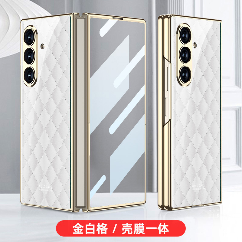 サムスン折りたたみスクリーンFOLD7ハートワールド携帯電話ケース第7世代ハイエンド電気メッキチェッカーボードステンドグラスケースに適しています。|undefined