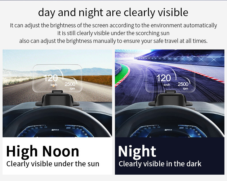 Multifunctional Smart Hud Head-Up Display Carplay Car Navigation Screen Projection Music Player Cigarette Lighter Universal