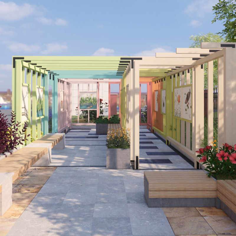 标识标牌学校户外文化长廊不锈钢管宣传栏立式广告栏可定招牌