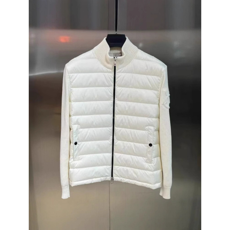 High-End Men's down Jacket with Warm Sweater Knit Sleeves 2025 Mengjia Warm Stand Collar Coat Top