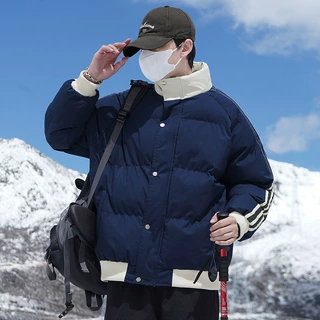 2288爆款立领三条杠撞色棉衣情侣新款立领棉服学生加厚保暖羽绒棉