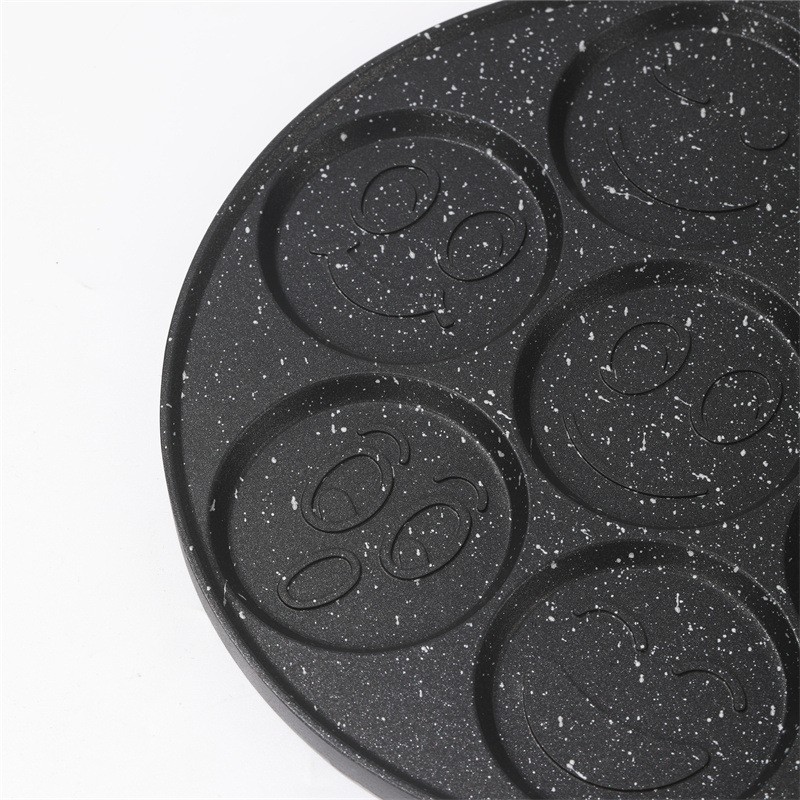 Transfronterizo siete agujeros sonrientes pan de desayuno pan de hamburguesas pan de tortilla universal aleación de aluminio fondo plano no seco