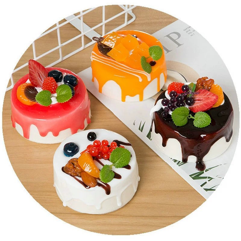 Simulated 4-inch cake model cream fruit dessert bread creative home decoration film and television props drop shipping