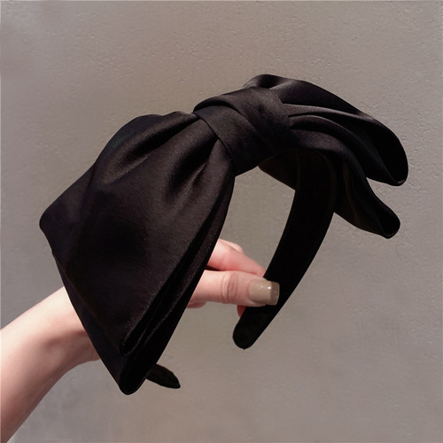 Song Zhiya's same big bow headband, high-end black headwear, Internet celebrity face wash hairpin, women's headband hair accessory