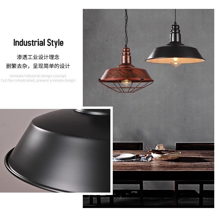 Lámpara de araña de viento industrial retro, tapa de olla americana, café nostálgico, peluquería, tienda de ropa, bar, lámpara de restaurante comercial