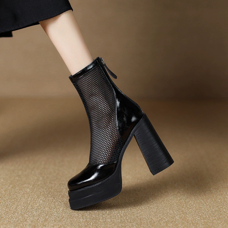 Летние женские тонкие дышащие высокие каблуки на водонепроницаемую платформу на каблуках