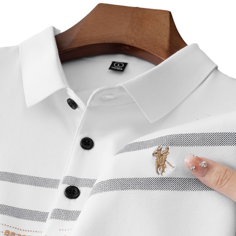 Herren Poloshirt Aus Seide Und Baumwolle Für Den Sommer_voghion.com