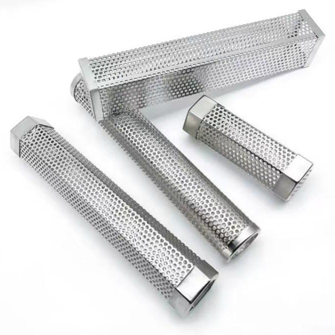 12inch Bbq Barbecue Smoke Net Tube Hexagonal Fruitwood Barbecue Smoke Tube 304 Stainless Steel Smoke Tube Outdoor