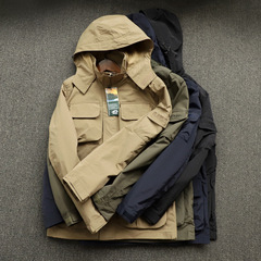 科学技術三防春秋戸外突撃服ジャケット男性防風防水多ポケットファッション工装コートブーム