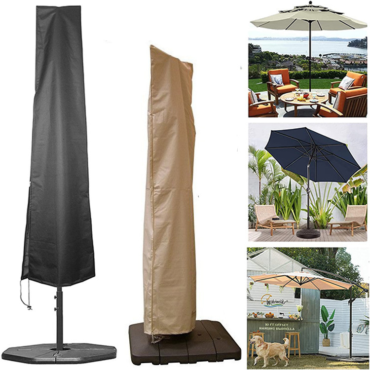 Cross-border Amazon Outdoor Parasol Cover 210D Oxford Cloth Rainproof Windproof Banana Umbrella Large Cover Sun Umbrella Cover