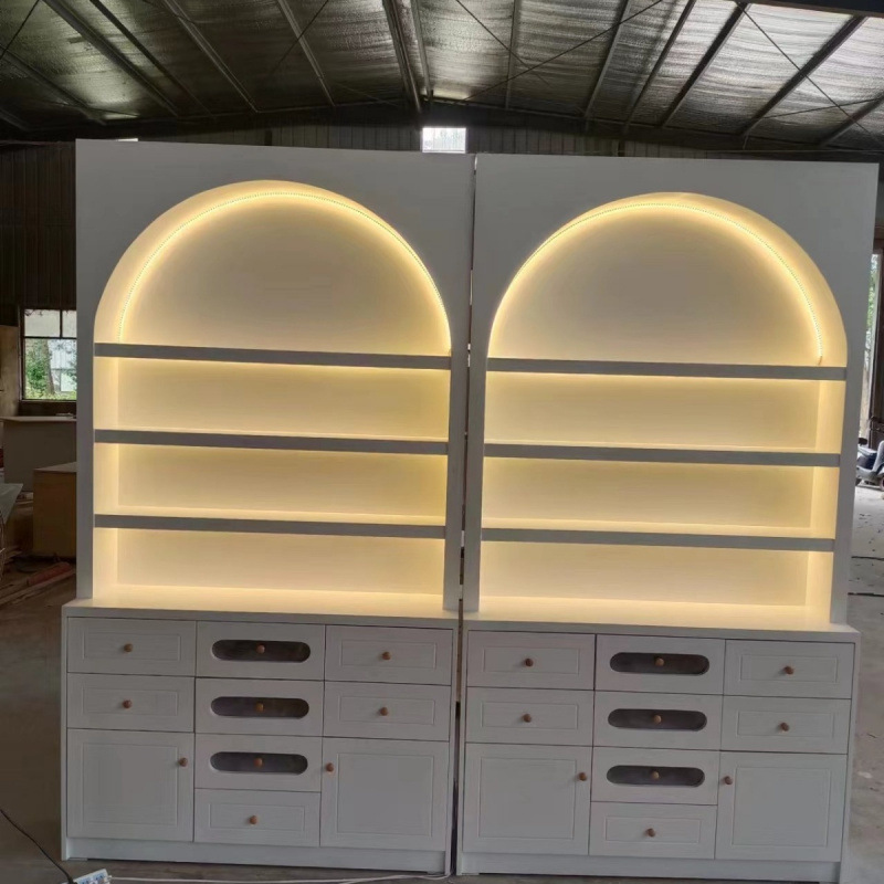 美甲美睫纹绣展示高柜靠墙内白送灯带任选护肤甲油收纳美甲柜货柜