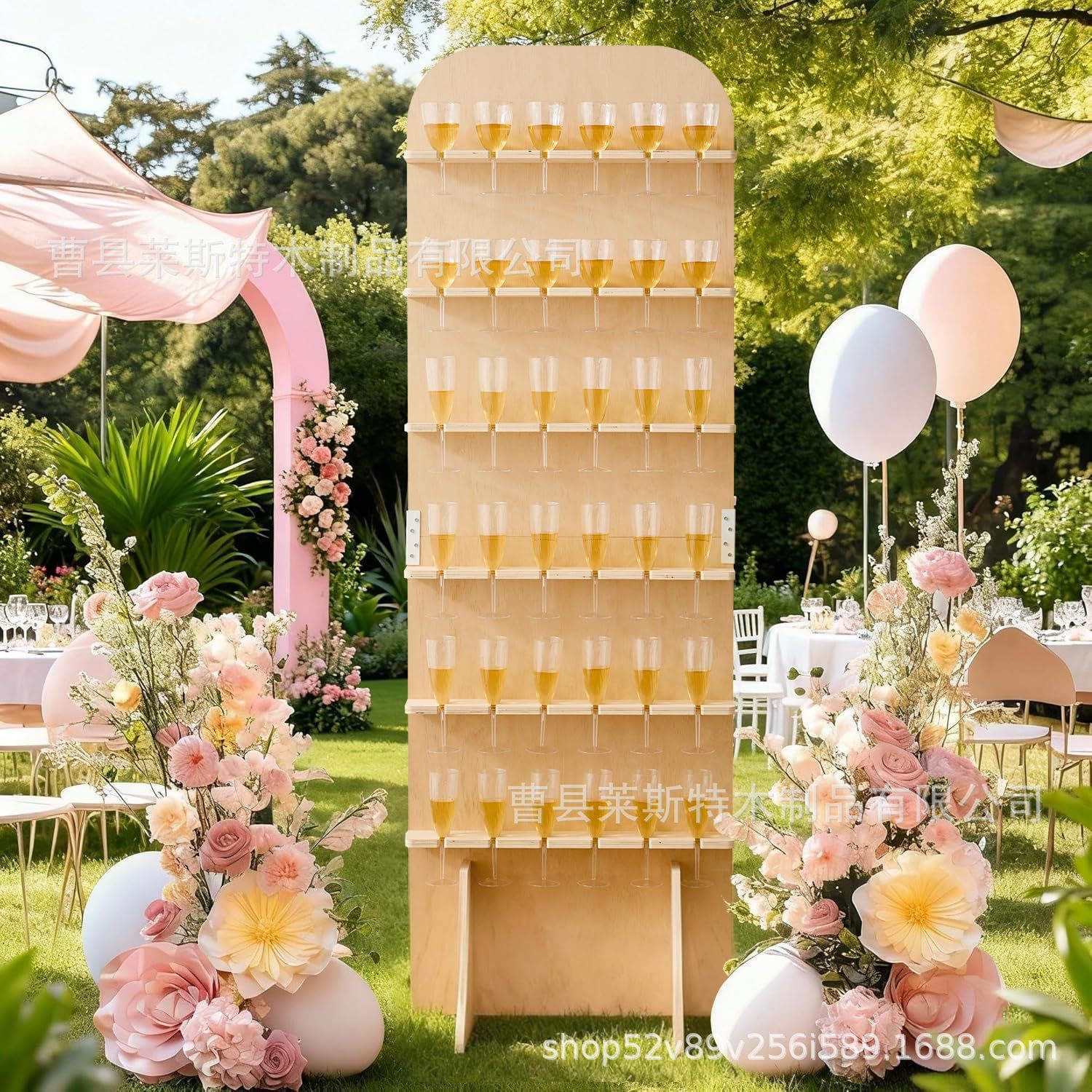 Cross-Border Wooden Display Stand for Outdoor and Indoor Wedding Parties, Wine Rack, Flower Stand, Wooden Display Stand, Wine Glass Holder