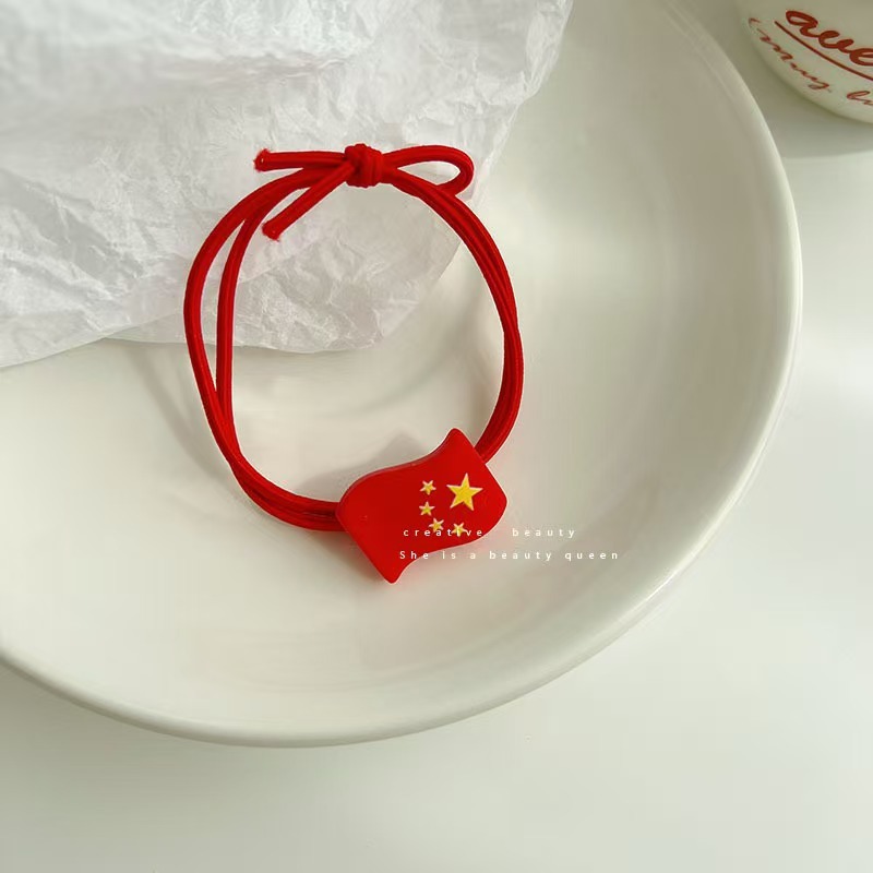 国庆节发夹学生发饰头饰节日红色发卡夹子女童边夹刘海夹厂家批发|undefined