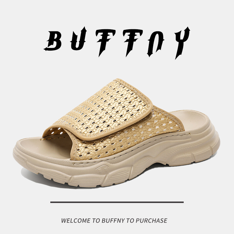 Classic Simple Sandals for Outdoor Wear, 2026 Summer Thick-Soled Wedge High-Heeled Hollow-Out Design Fashion Slippers