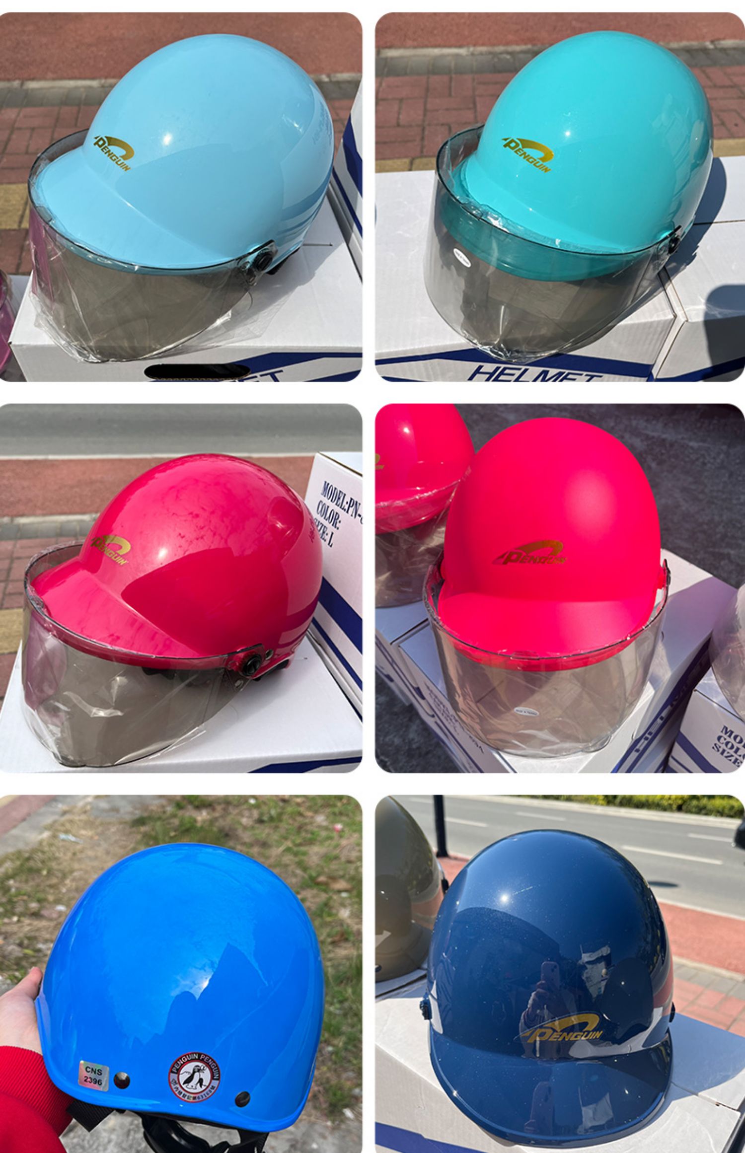 genuine goods Taiwan Penguin Motorcycle Helmet Piao Helmet Motorcycle Half Helmet Summer Helmet Sunscreen Electric Vehicle Helmet for Men and Women