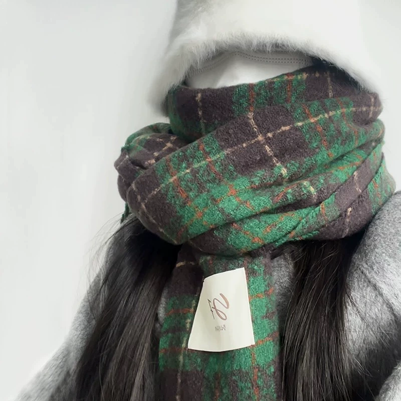 Winter scarf, universal keep warm atmospheric cloak with tassels for elementary school students for beloved, Korean style
