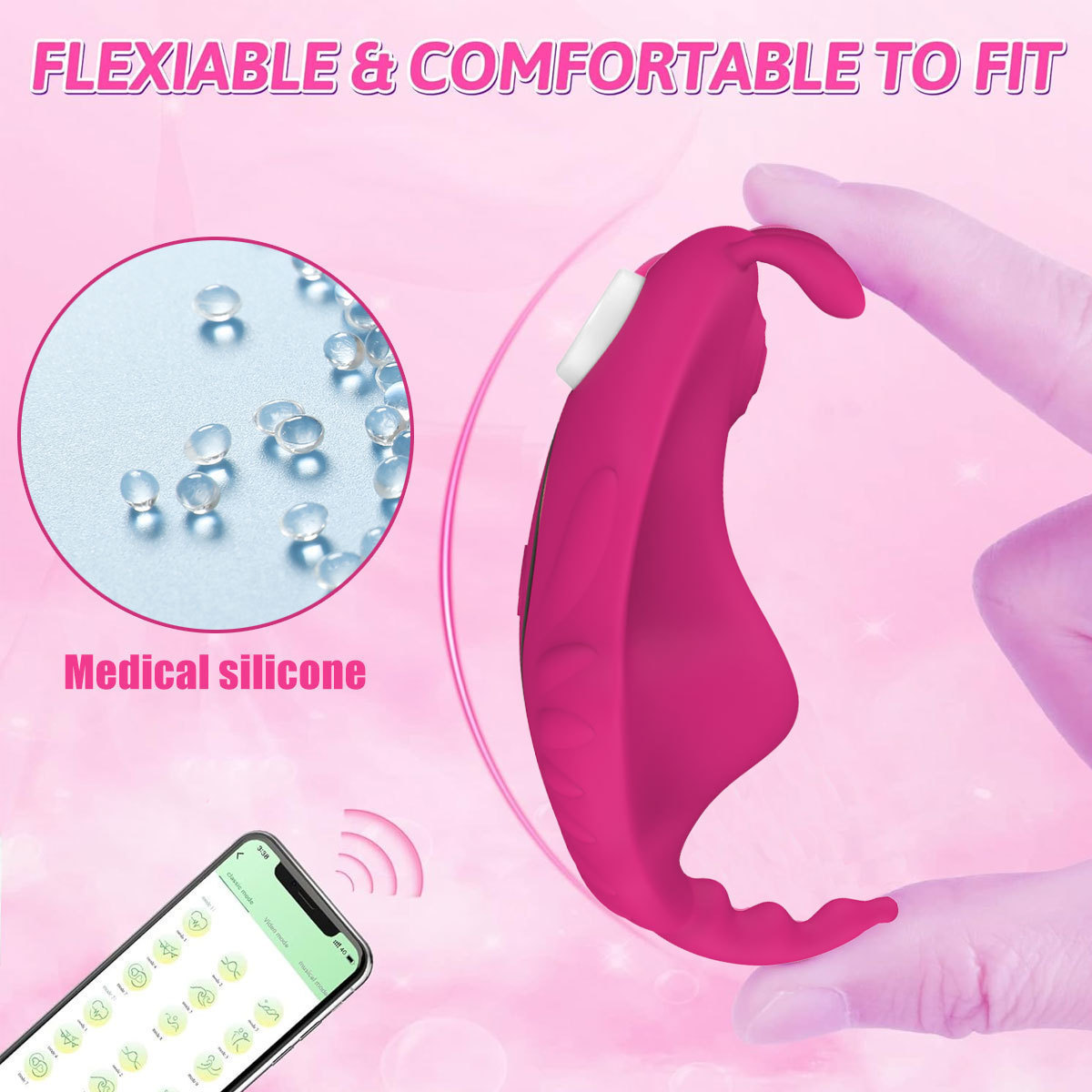 Smart App Remote Control Wearable Vibrator, Discreet Panty Clitoral Massager for Women — detail image 14