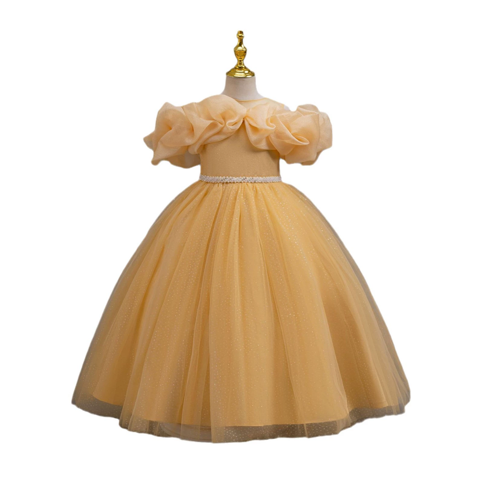 Evening dress, nail sequins, wedding dress, small princess costume, piano performance costume, new collection