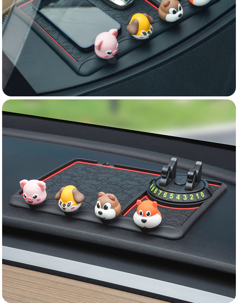 Cartoon Car Anti-Slip Mat, New Model for Car Dashboard, Multifunctional Navigation Holder, Cute Style, Cross-Border Shipping