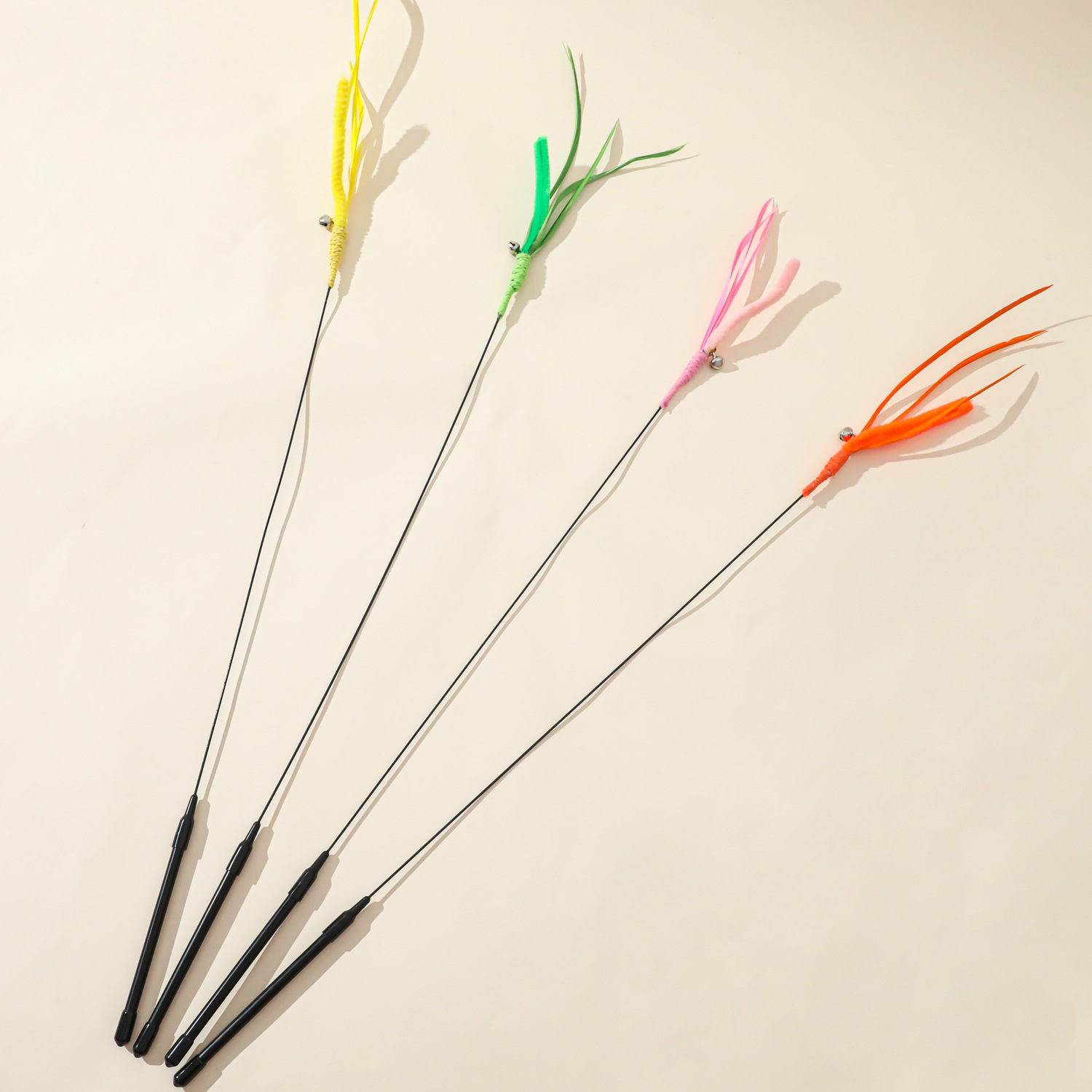 Simulación de cola de perro hierba alambre de acero gato varilla larga gato varilla interactiva gatos juguetes de gatos al por mayor