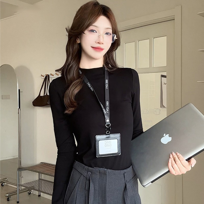 秋冬时尚立领打底衫女气质百搭显瘦内搭女装基础款长袖上衣半高领