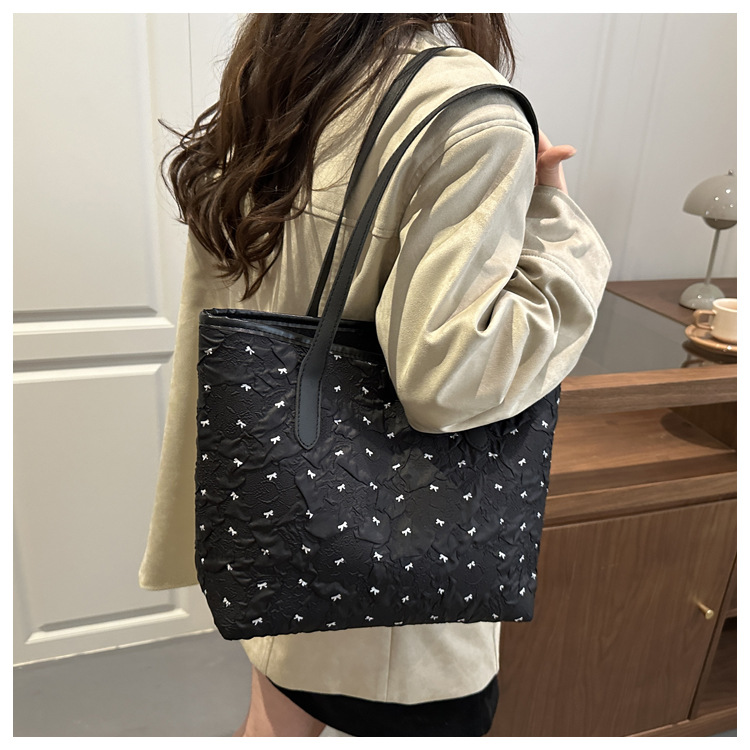 Borsa a spalla da donna stile coreano con fiocco per l'inverno_voghion.com