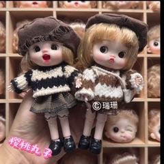 桃桃丸子换装娃娃多关节可动潮玩仿真洋娃娃可换装14厘米OB11礼物