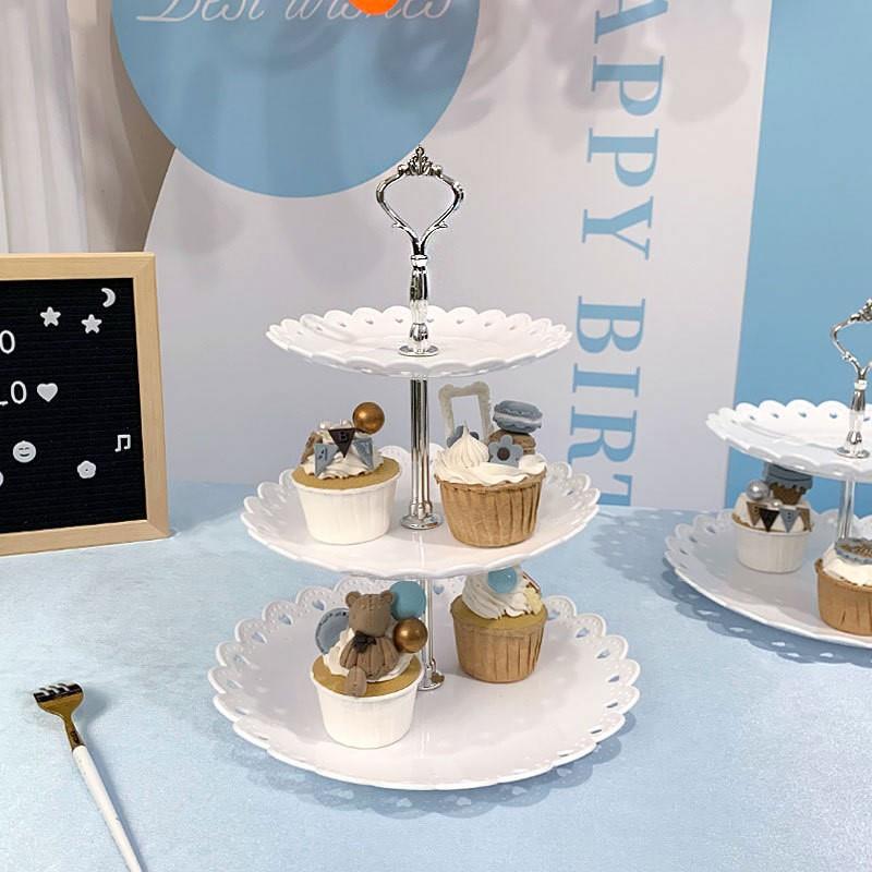 Tabla de descanso de té bandeja de pastel de aniversario decoración tabla de postres estante de exhibición de té de la tarde estante de dulces platos de recepción