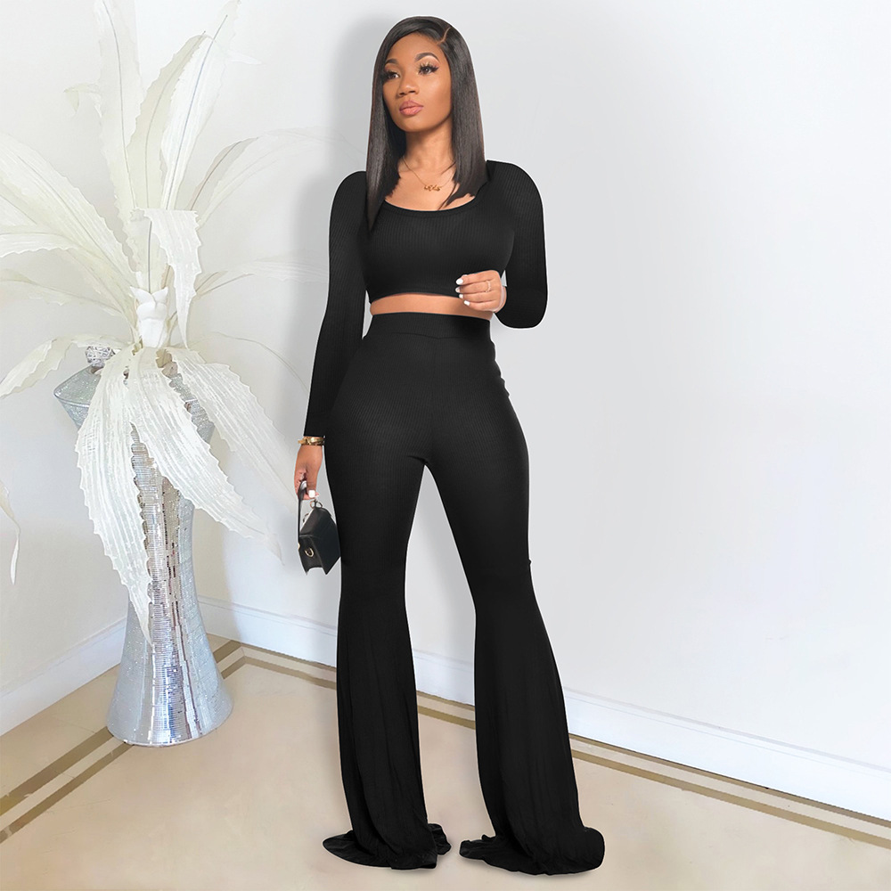 525g Weight Long Sleeve Sleeve Length Polyester Fabric Type Pant Co-ord Set Sets Type 2 Pieces Set Quantity Daily Occasion U Neck Neckline Slim Fit Type Solid Color Pattern Summer, Spring Season Women's Gender Printing Design Casual Style Daily Women's Casual Solid Color Polyester Printing Pant Co-ord Set Pants Sets 1
