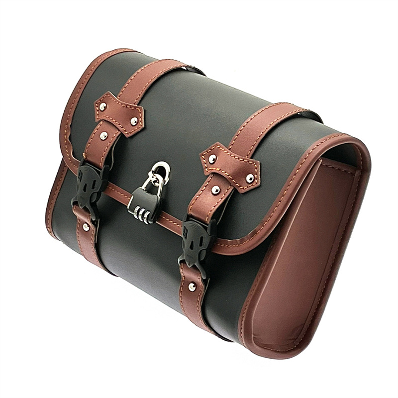 Fábrica directa bolsa de cuero motocicleta eléctrica con contraseña de bloqueo bolsa de cuero bolsa lateral bolsa trasera coche de batería