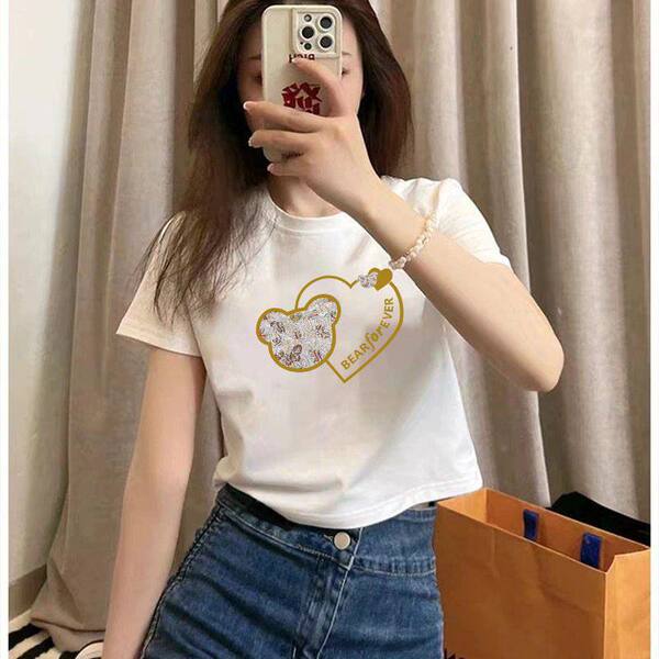 Cotton summer fashionable white short fitted short sleeve T-shirt…