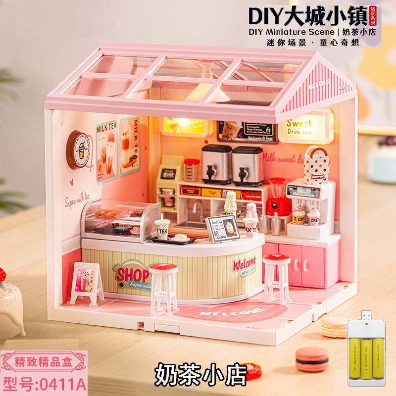 Jiaerle シーンハウス DIY おもちゃビッグシティタウンビルディングブロックギフトミニチュアパズル漫画装飾品教育とトレーニングギフト|undefined