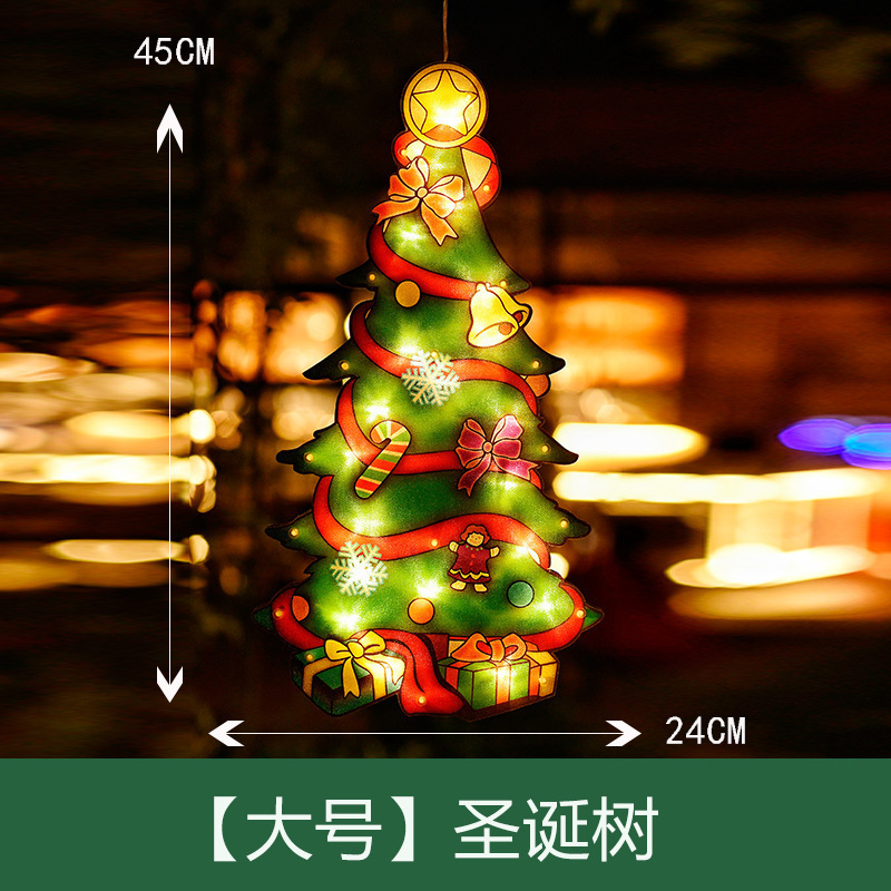 跨境圣诞老人麋鹿led灯串圣诞节装饰灯圣诞树橱窗布置挂牌灯串|undefined