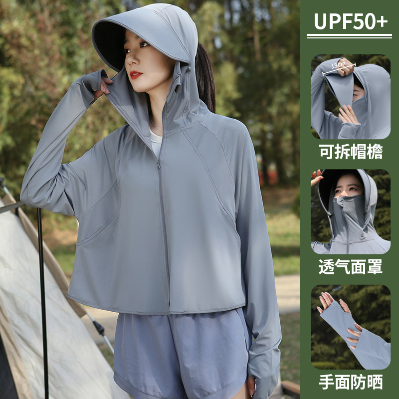 女性のための日焼け止め服夏 2025 新しいアイスシルク UPF50 + サイクリング日焼け止め服抗 UV 薄いブラウス|undefined