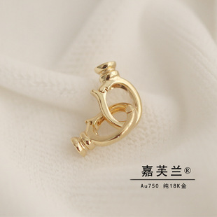 Pure G18K Gold 8 Buckle Pearl Jade Beeswax Bracelet Necklace Woolen Chain Chain Chain Net Chain Connection Lengthened Buckle