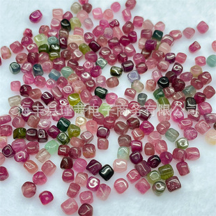 Factory wholesale natural square with tourmaline bare stone interface barrel beads drum beads bracelet necklace loose beads accessories accessories