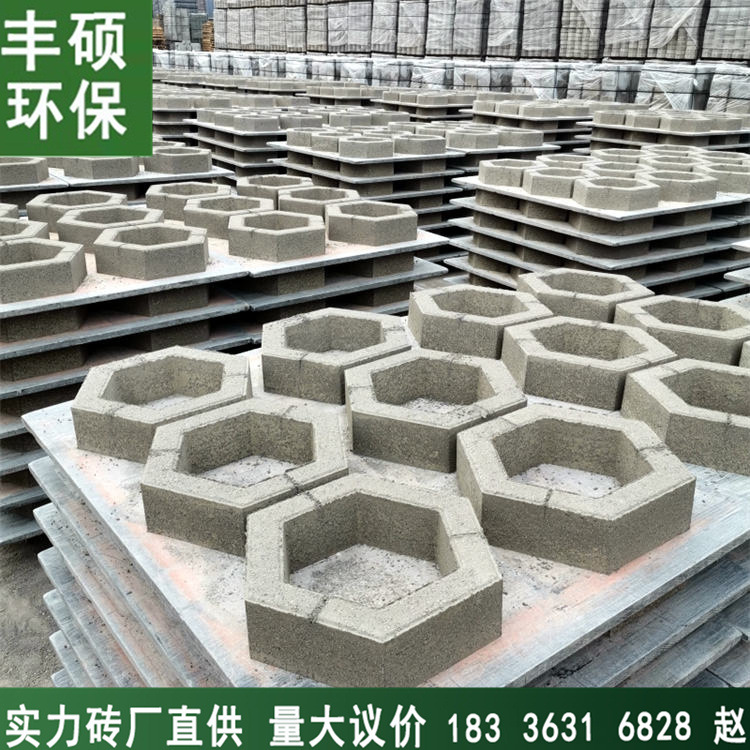 安阳空心六角护坡砖互锁砖六棱砖 河道植草护坡砖 混凝土砌块现货
