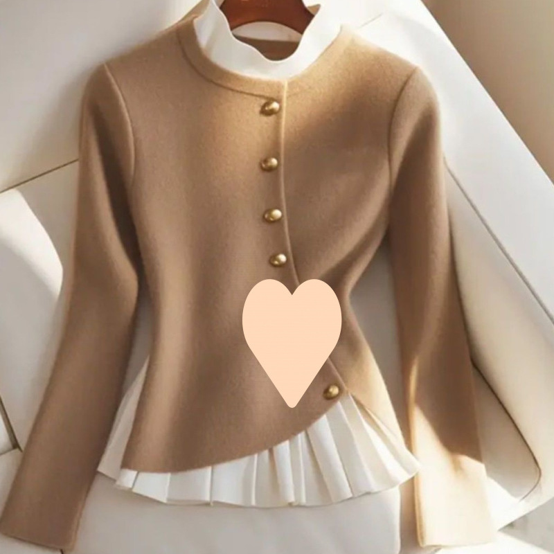 レイジースタイル、見栄えの良い、人気の秋冬婦人服、2025年の新しいファッションニッチデザイントップス、女性用ボトムシャツ|undefined