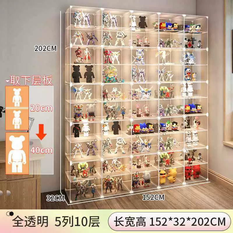 Display Stand (Lego) Acrylic Minifigure Storage Box, modular transparent organizer, multiple layer options