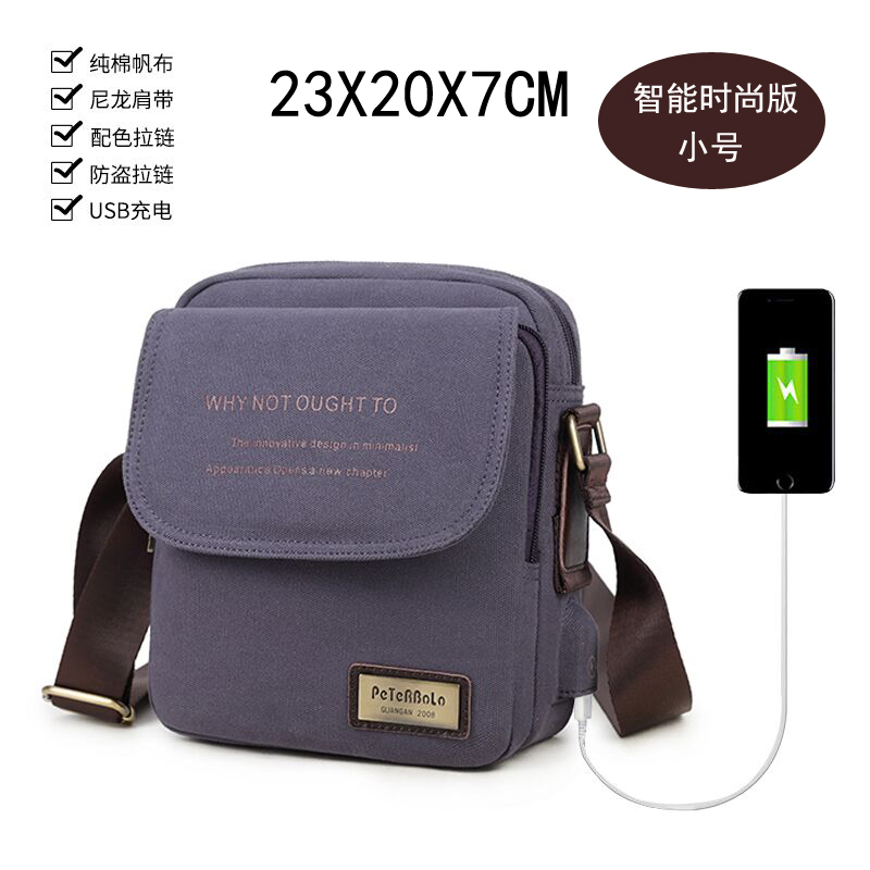 Bolso de lona para hombre, bolso de hombro, bolso de lona informal de estilo coreano para hombre, bolso cruzado de negocios, bolso cruzado pequeño, mochila, informal urbano