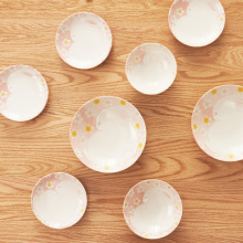 日本进口美浓烧可爱樱花兔盘碟餐具日式沙拉水果盘甜品盘