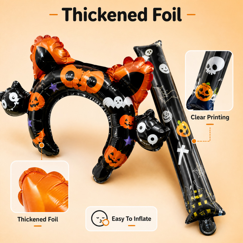 Nuevas diademas de Halloween, bastones, palos de animación, globos, artículos de Halloween, accesorios de decoración para fiestas, globos de aluminio image 5